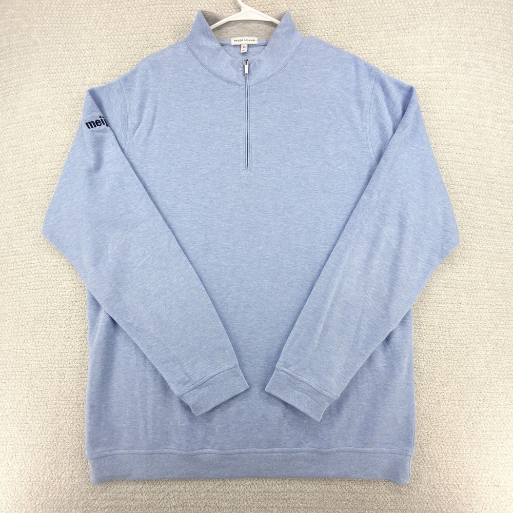 Peter Millar Crown Comfort Quarter Zip Pullover Men's Size XL Cottage Blue